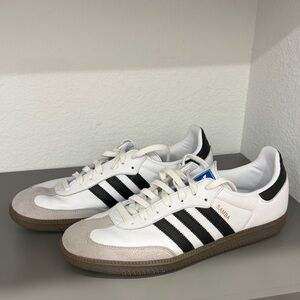 Adidas Samba White with Black Stripes
